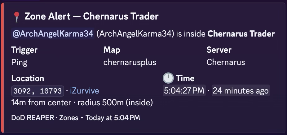Zone Alert — Presence Ping